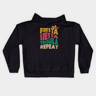 Fiesta Siesta Tequila Repeat Cinco de Mayo Kids Hoodie